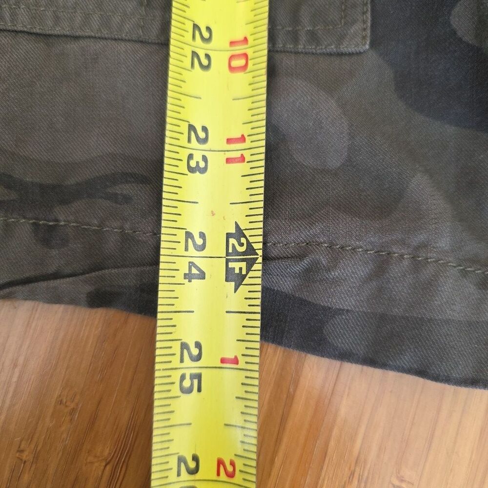 Sanctuary Hoodie Jacket Women's Camo Top w/ Snaps, Pockets L/S Green L - Picture 9 of 9
